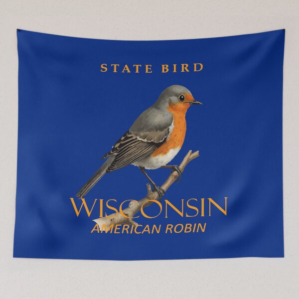 Item preview, Wisconsin Territory Bird Turdus Migratorius designed and sold by taiche.