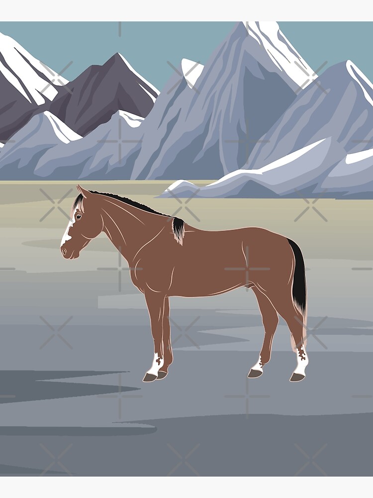 Aperçu 6 sur 6. Tablier avec l'œuvre Cheval Criollo Vénézuélien, cheval rouanné sur un fond de paysage, cheval d'allure, races de chevaux du Venezuela créée et vendue par WebEquitation.