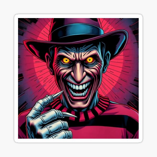 Artikel-Vorschau von Freddy Krueger Pop Art T-Shirt – Kultige Horror-Slasher-Fan-Art, designt und verkauft von Mad Factory Designs.