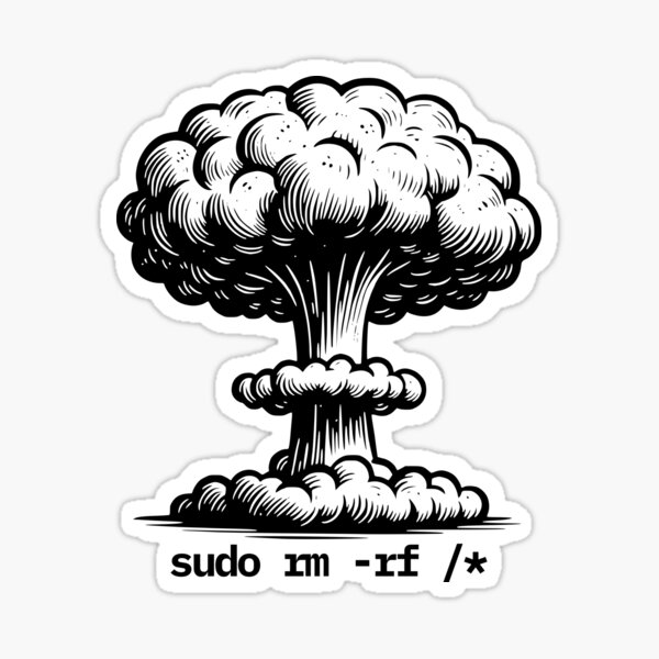 Item preview, nuclear sudo funny linux command "sudo rm -r /" designed and sold by TitoDesignerr.