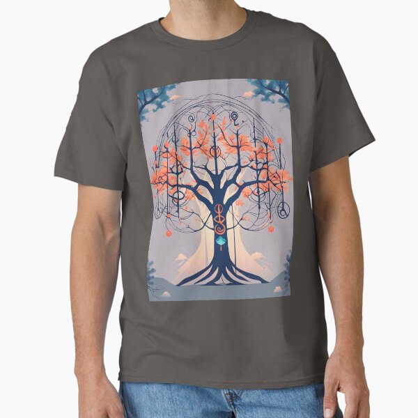 The mysterious tree with interconnected symbols Classic T-Shirt