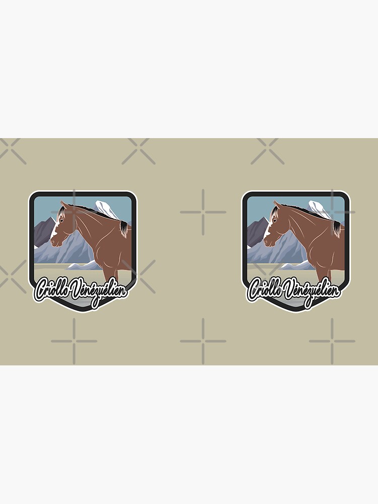 Aperçu 6 sur 6. Mug à café avec l'œuvre Cheval Criollo Vénézuélien, blason et armoirie cheval rouanné, cheval d'allure, races de chevaux du Venezuela créée et vendue par WebEquitation.