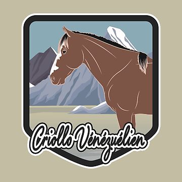 Aperçu de l'œuvre Cheval Criollo Vénézuélien, blason et armoirie cheval rouanné, cheval d'allure, races de chevaux du Venezuela de WebEquitation®