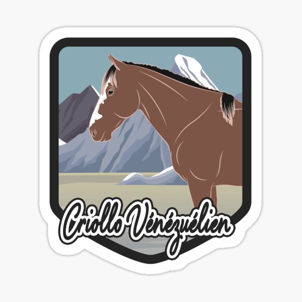 Aperçu de l'œuvre Cheval Criollo Vénézuélien, blason et armoirie cheval rouanné, cheval d'allure, races de chevaux du Venezuela créée et vendue par WebEquitation®.