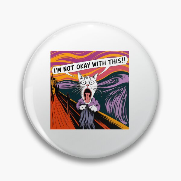 Item preview, Existential Crisis, screaming cat, Edvard Munch, painting, funnyfits70, Humor, Funny, retro, vintage, funny quotes, animal humor, designed and sold by FunnyFits70.