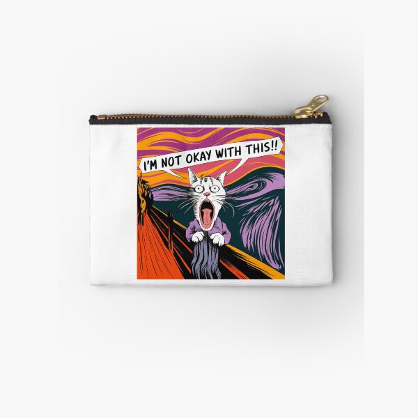Item preview, Existential Crisis, screaming cat, Edvard Munch, painting, funnyfits70, Humor, Funny, retro, vintage, funny quotes, animal humor, designed and sold by FunnyFits70.