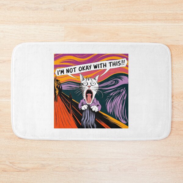 Item preview, Existential Crisis, screaming cat, Edvard Munch, painting, funnyfits70, Humor, Funny, retro, vintage, funny quotes, animal humor, designed and sold by FunnyFits70.