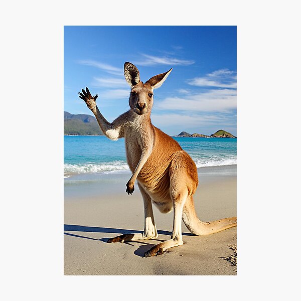 Item preview, Kangaroo greeting portrait designed and sold by soartshop.