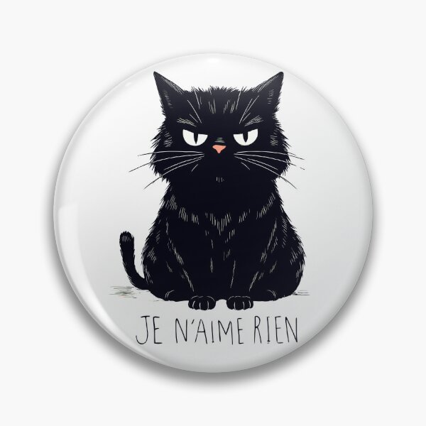 Item preview, Je N’aime Rien Funny grumpy Black Cat French Sarcasm Humor designed and sold by designleon19.