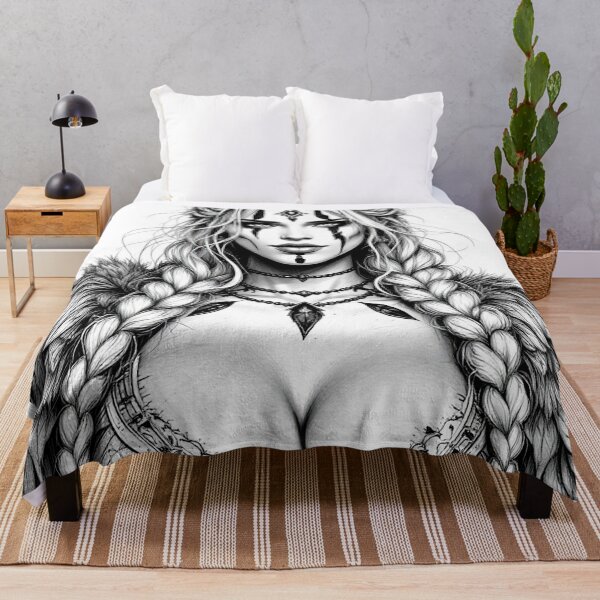 Item preview, Monochrome Viking Queen – Fierce Warrior of the North designed and sold by Kaladin Creations.