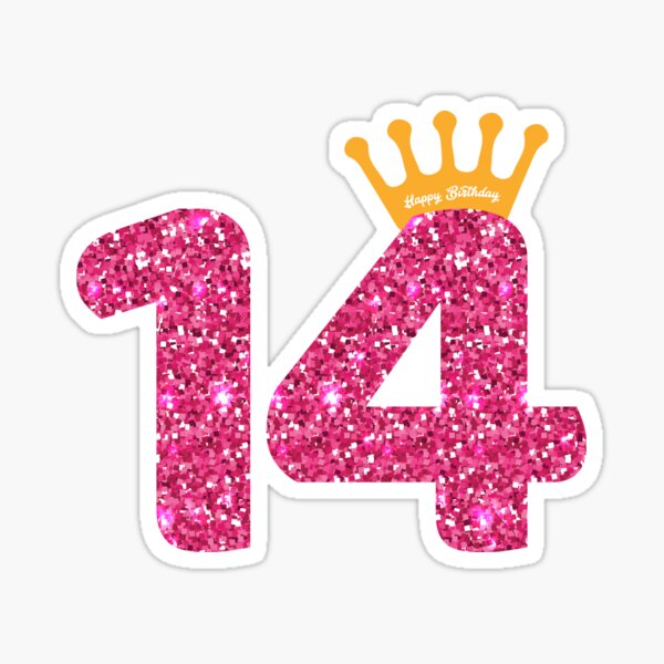 14th Queens Crow Happy Birthday for Girls Sticker.