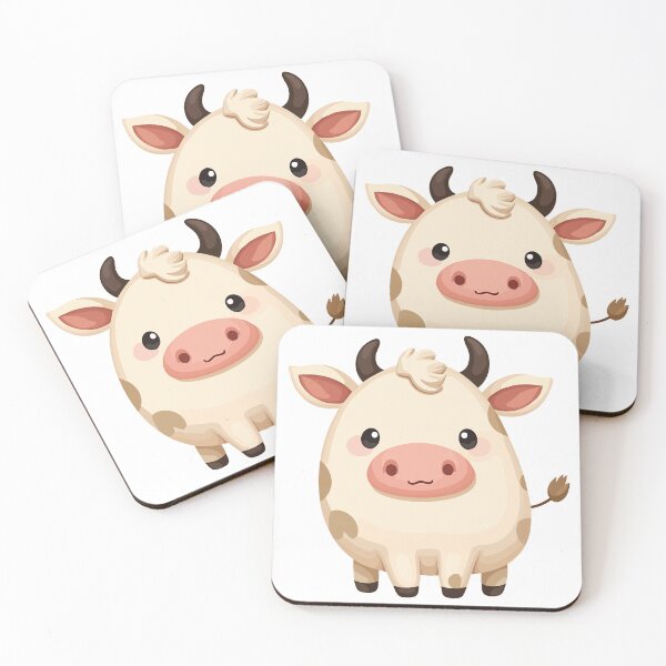 Item preview, Adorable Kawaii Spotted Cow - Cute Minimal Nursery Illustration designed and sold by CrownedCanvas.
