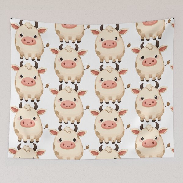 Item preview, Adorable Kawaii Spotted Cow - Cute Minimal Nursery Illustration designed and sold by CrownedCanvas.
