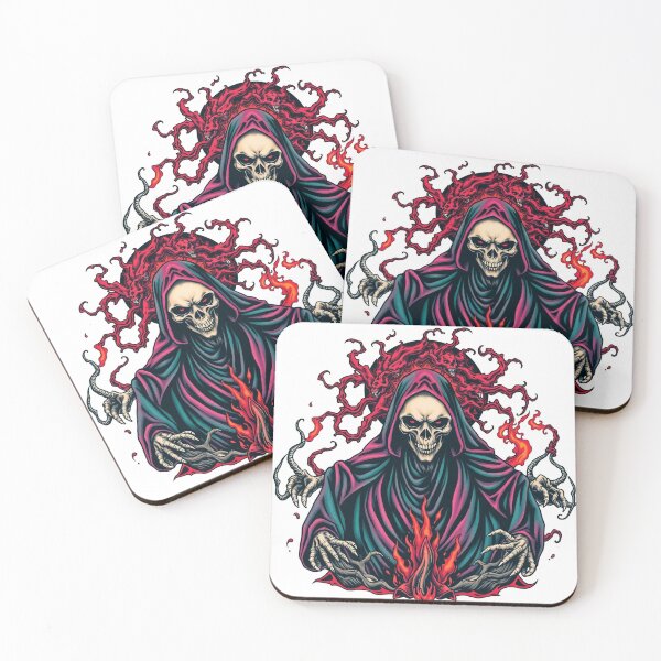 Item preview,  Evil Undead Necromancer Warlock  Evil Heavy Metal Skull Graphic design illustration designed and sold by Vintage Designs +.