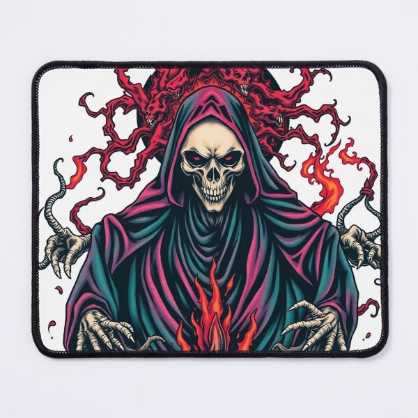 Item preview, Evil Undead Necromancer Warlock Evil Heavy Metal Skull Graphic design illustration designed and sold by Vintage Designs +.