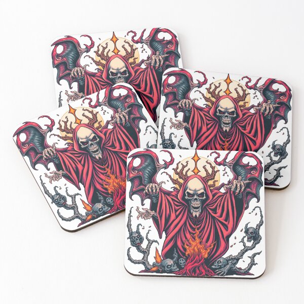 Item preview, Evil Undead Necromancer Warlock  Evil Heavy Metal Skull Graphic design illustration designed and sold by Vintage Designs +.