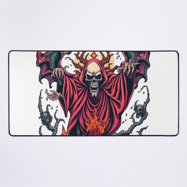 Item preview, Evil Undead Necromancer Warlock Evil Heavy Metal Skull Graphic design illustration designed and sold by Vintage Designs +.