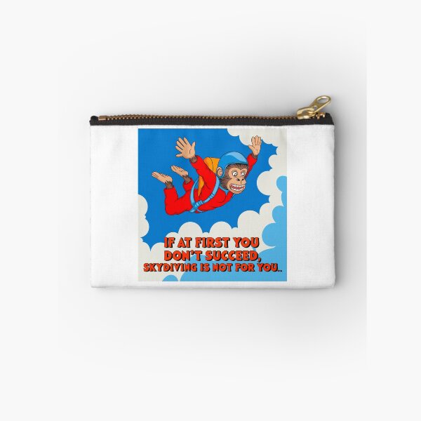 Item preview, Skydiving, silly monkey, if at first, succeed, funnyfits70, Humor, Funny, retro, vintage, funny quotes, animal humor, designed and sold by FunnyFits70.