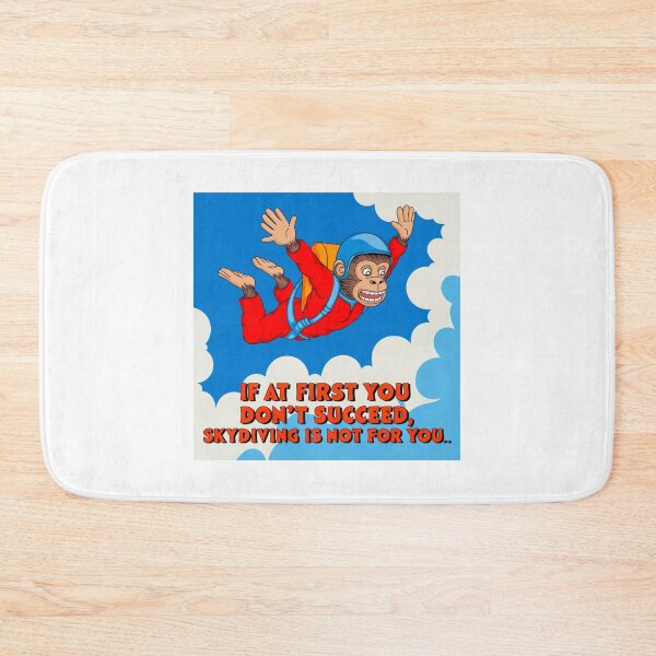 Item preview, Skydiving, silly monkey, if at first, succeed, funnyfits70, Humor, Funny, retro, vintage, funny quotes, animal humor, designed and sold by FunnyFits70.