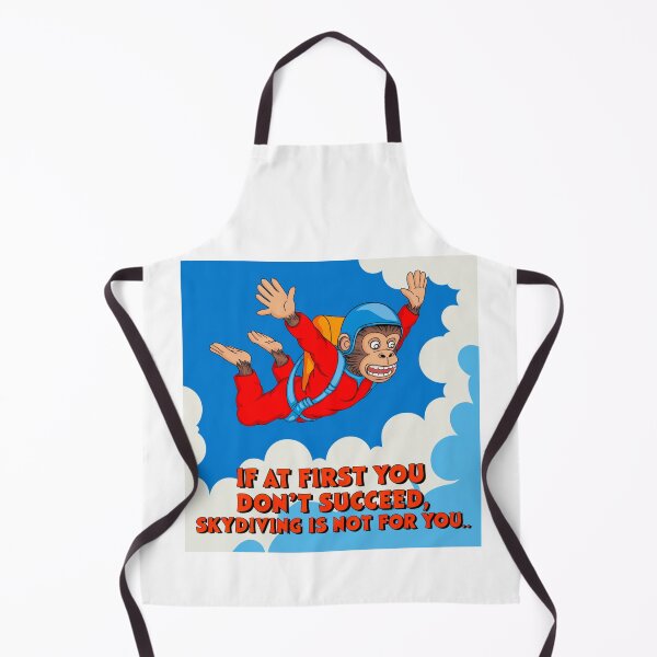 Item preview, Skydiving, silly monkey, if at first, succeed, funnyfits70, Humor, Funny, retro, vintage, funny quotes, animal humor, designed and sold by FunnyFits70.