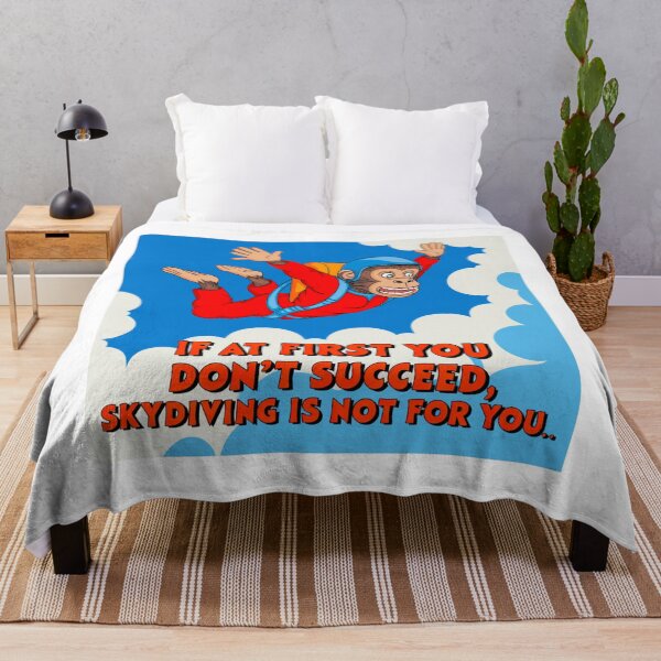 Item preview, Skydiving, silly monkey, if at first, succeed, funnyfits70, Humor, Funny, retro, vintage, funny quotes, animal humor, designed and sold by FunnyFits70.