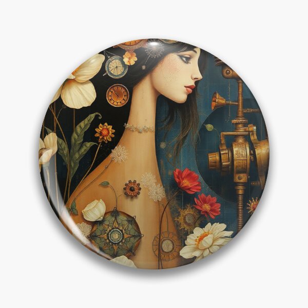 Item preview,  Lady in a Beautiful Flower Garden painting inspired by Gustav Klimt designed and sold by Vintage Designs +.