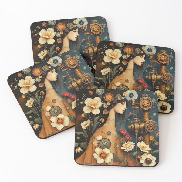 Item preview,  Lady in a Beautiful Flower Garden painting inspired by Gustav Klimt designed and sold by Vintage Designs +.