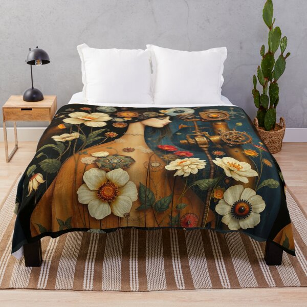 Item preview,  Lady in a Beautiful Flower Garden painting inspired by Gustav Klimt designed and sold by Vintage Designs +.