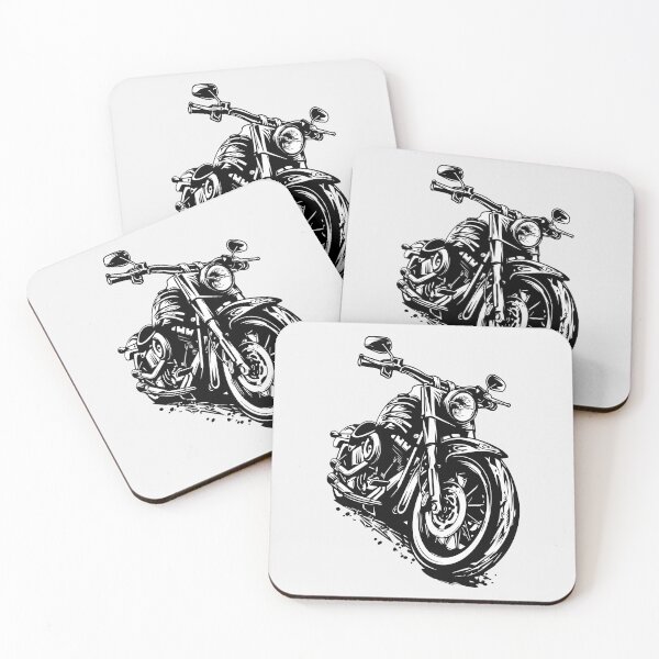 Item preview, Bold Vintage Motorcycle Ink Illustration – Black & White Biker Art designed and sold by -DEEWOLF-.