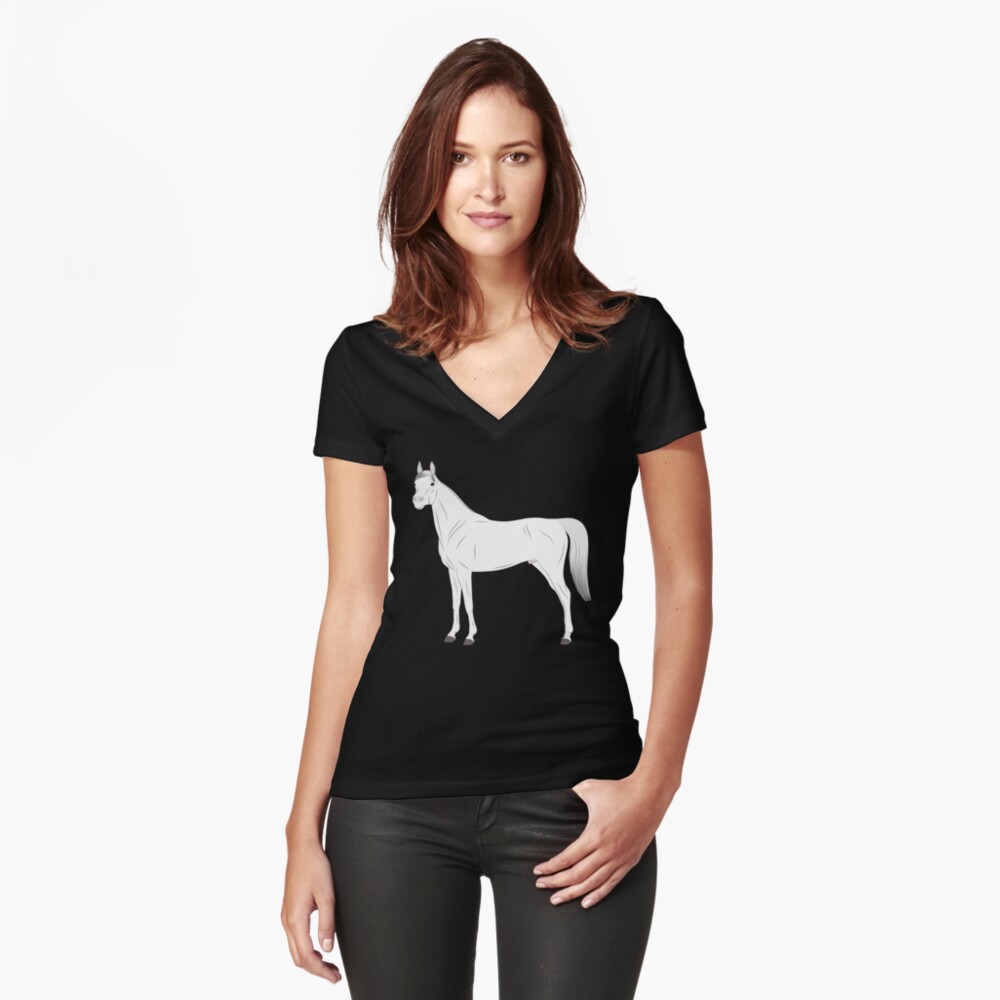 Aperçu de l'œuvre T-shirt moulant col V créée et vendue par WebEquitation.