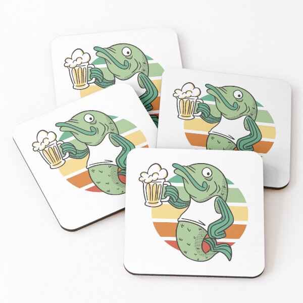 Artikelvorschau, Fisch hält ein Bier entworfen und verkauft von mermaids001.