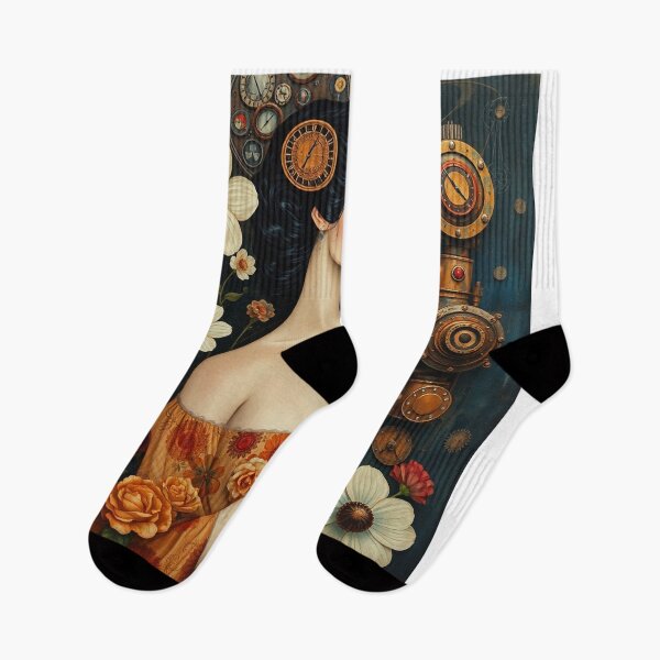 Item preview, Lady in a Beautiful Flower Garden painting inspired by Gustav Klimt designed and sold by Vintage Designs +.