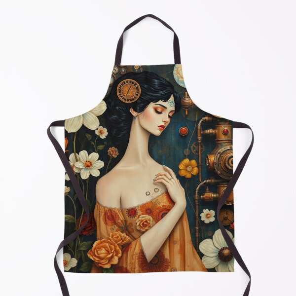 Item preview, Lady in a Beautiful Flower Garden painting inspired by Gustav Klimt designed and sold by Vintage Designs +.