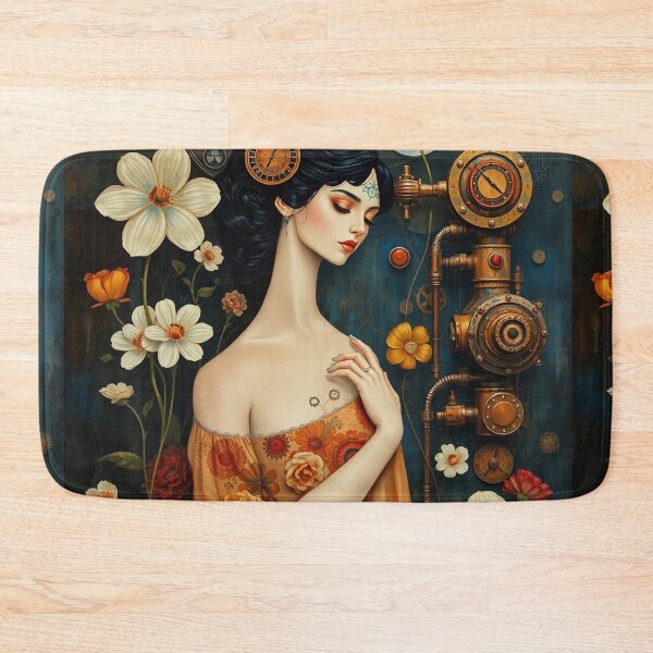 Item preview, Lady in a Beautiful Flower Garden painting inspired by Gustav Klimt designed and sold by Vintage Designs +.