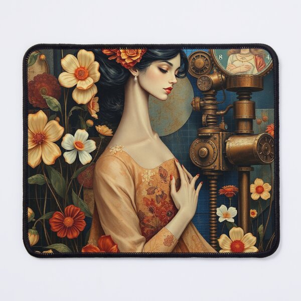 Item preview, Lady in a Beautiful Flower Garden painting inspired by Gustav Klimt designed and sold by Vintage Designs +.