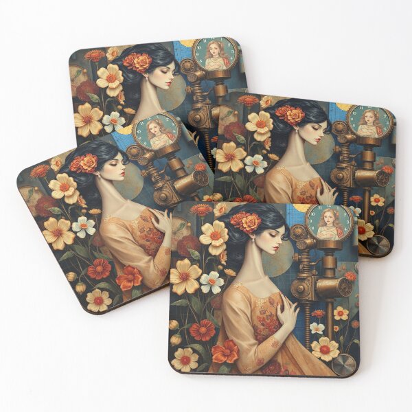 Item preview,  Lady in a Beautiful Flower Garden painting inspired by Gustav Klimt designed and sold by Vintage Designs +.