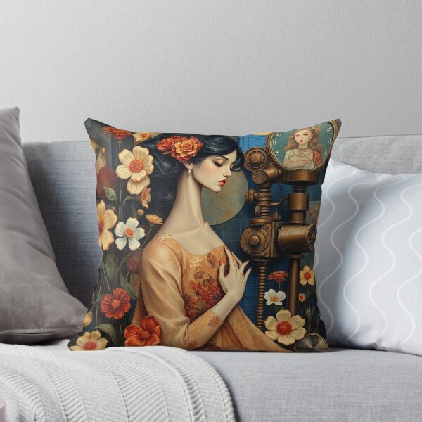 Item preview,  Lady in a Beautiful Flower Garden painting inspired by Gustav Klimt designed and sold by Vintage Designs +.