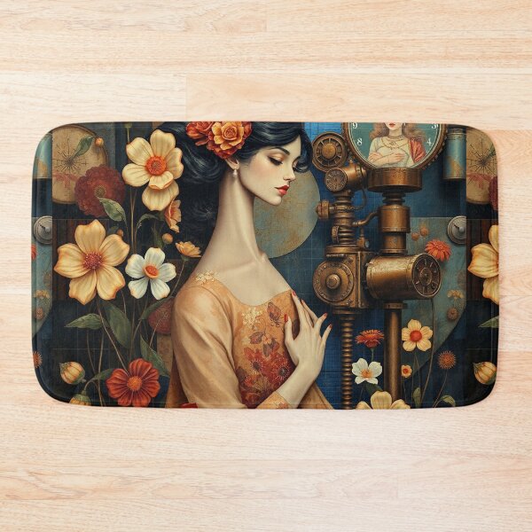 Item preview,  Lady in a Beautiful Flower Garden painting inspired by Gustav Klimt designed and sold by Vintage Designs +.