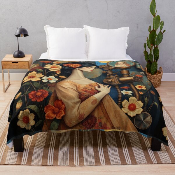 Item preview,  Lady in a Beautiful Flower Garden painting inspired by Gustav Klimt designed and sold by Vintage Designs +.