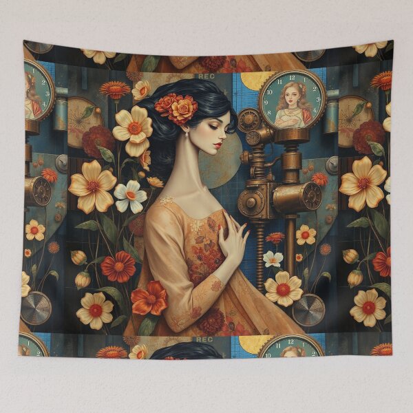 Item preview,  Lady in a Beautiful Flower Garden painting inspired by Gustav Klimt designed and sold by Vintage Designs +.