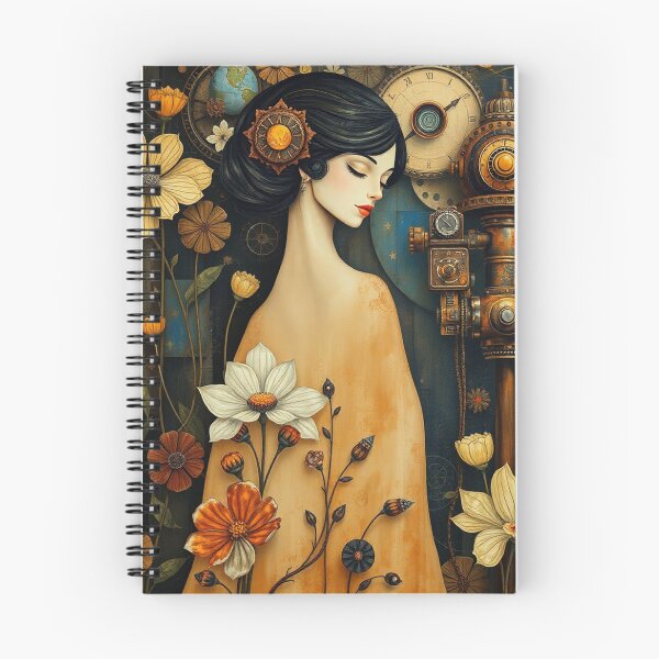 Item preview, Lady in a Beautiful Flower Garden painting inspired by Gustav Klimt designed and sold by Vintage Designs +.