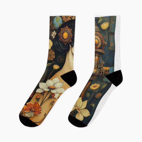 Item preview, Lady in a Beautiful Flower Garden painting inspired by Gustav Klimt designed and sold by Vintage Designs +.