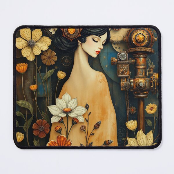 Item preview, Lady in a Beautiful Flower Garden painting inspired by Gustav Klimt designed and sold by Vintage Designs +.