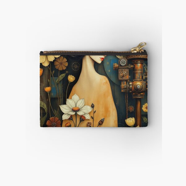 Item preview, Lady in a Beautiful Flower Garden painting inspired by Gustav Klimt designed and sold by Vintage Designs +.
