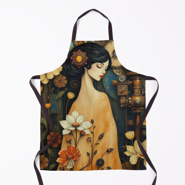 Item preview, Lady in a Beautiful Flower Garden painting inspired by Gustav Klimt designed and sold by Vintage Designs +.