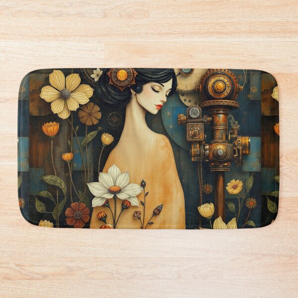 Item preview, Lady in a Beautiful Flower Garden painting inspired by Gustav Klimt designed and sold by Vintage Designs +.