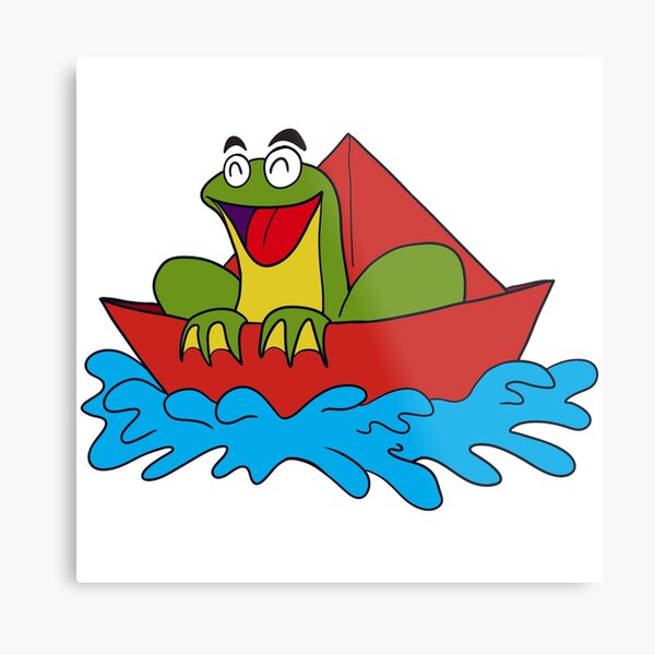Item preview, The Green Frog Boarding A Paper Boat designed and sold by ArielleHauck.
