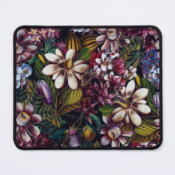 Item preview, Vintage Tropical Flowers Midnight Nightforest Garden Pattern designed and sold by UtArt.