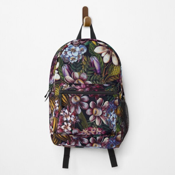 Item preview, Vintage Tropical Flowers Midnight Nightforest Garden Pattern designed and sold by UtArt.