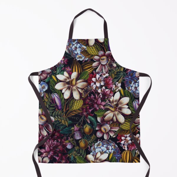 Item preview, Vintage Tropical Flowers Midnight Nightforest Garden Pattern designed and sold by UtArt.